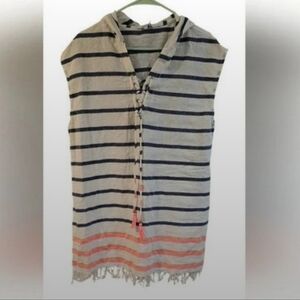 Striped Hooded Swim Cover-Up